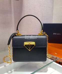 Replica Prada Saffiano Leather Symbole Bag 1BN021 Black 2