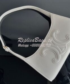 Replica Celine Shoulder Bag Cuir Triomphe In Smooth Calfskin 198153 Wh