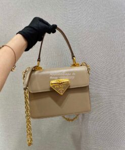 Replica Prada Saffiano Leather Symbole Bag 1BN021 Beige