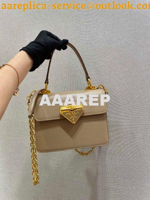 Replica Prada Saffiano Leather Symbole Bag 1BN021 Beige