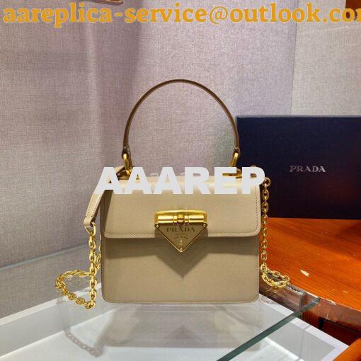 Replica Prada Saffiano Leather Symbole Bag 1BN021 Beige 2