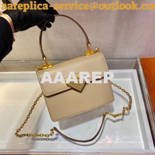 Replica Prada Saffiano Leather Symbole Bag 1BN021 Beige 3