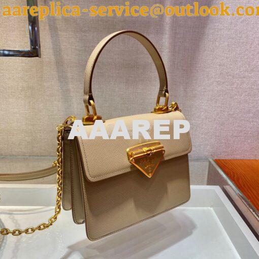 Replica Prada Saffiano Leather Symbole Bag 1BN021 Beige 4