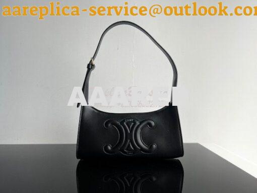 Replica Celine Shoulder Bag Cuir Triomphe In Smooth Calfskin 198153 Bl 2