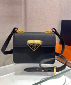 Replica Prada Saffiano Leather Symbole Bag 1BD270 Black