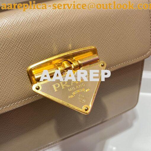 Replica Prada Saffiano Leather Symbole Bag 1BN021 Beige 5