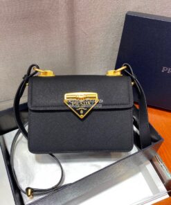 Replica Prada Saffiano Leather Symbole Bag 1BD270 Black 2