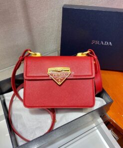 Replica Prada Saffiano Leather Symbole Bag 1BD270 Red 2