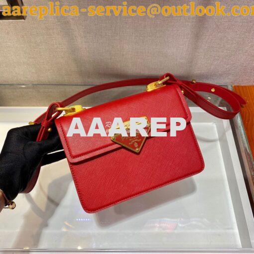 Replica Prada Saffiano Leather Symbole Bag 1BD270 Red 3