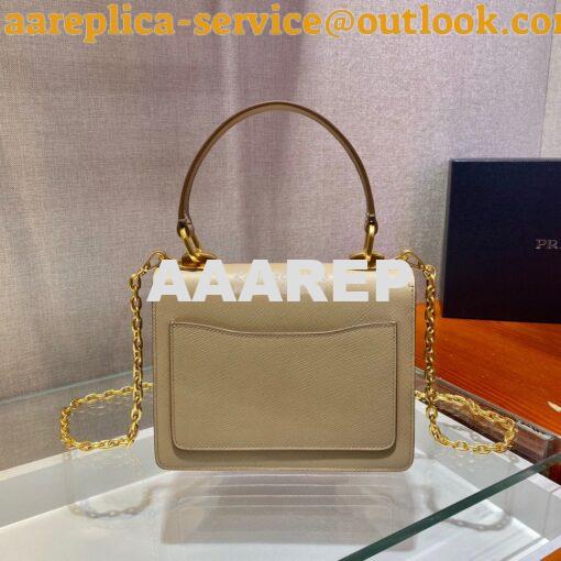 Replica Prada Saffiano Leather Symbole Bag 1BN021 Beige 9