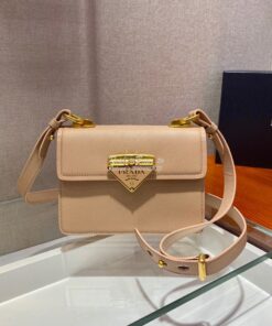 Replica Prada Saffiano Leather Symbole Bag 1BD270 Beige