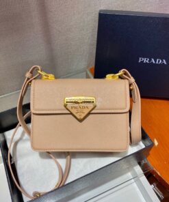 Replica Prada Saffiano Leather Symbole Bag 1BD270 Beige 2