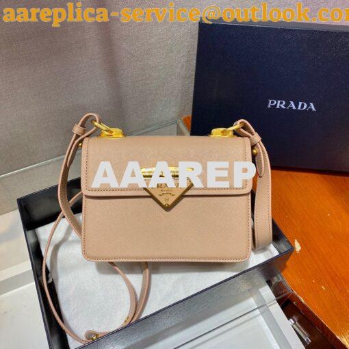 Replica Prada Saffiano Leather Symbole Bag 1BD270 Beige 2