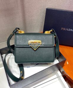 Replica Prada Saffiano Leather Symbole Bag 1BD270 Green