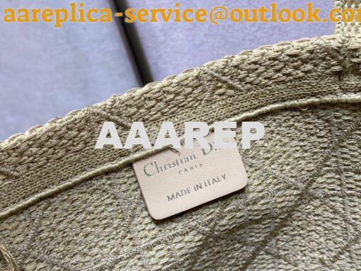 Replica Dior D-Bubble Bucket Bag Beige Cannage Embroidery with Straw E 11