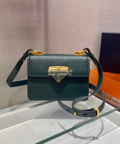 Replica Prada Saffiano Leather Symbole Bag 1BD270 Green 2