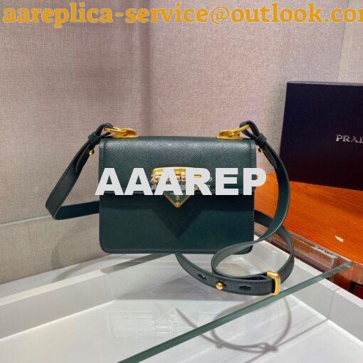 Replica Prada Saffiano Leather Symbole Bag 1BD270 Green 2