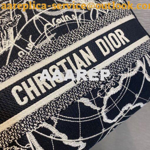 Replica Dior Medium Lady D-Lite Bag Black and White Dior Around the Wo 3