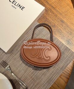 Replica Celine Oval Minaudiere Cuir Triomphe In Smooth Calfskin 198613 2