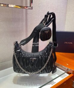 Replica Prada Re-Edition 2005 Nappa Gaufré bag 1BH204 Black