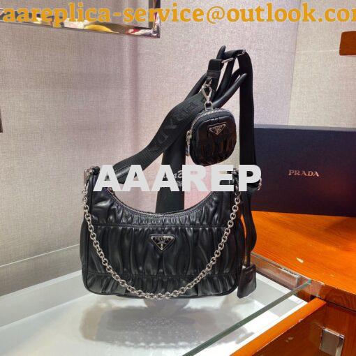 Replica Prada Re-Edition 2005 Nappa Gaufré bag 1BH204 Black