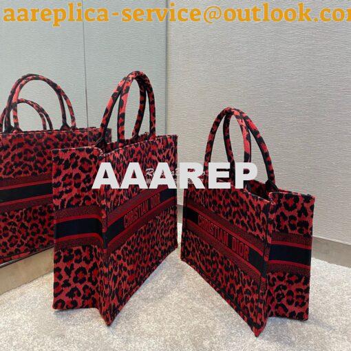 Replica Dior Book Tote bag in Raspberry Pop Mizza Embroidery 2