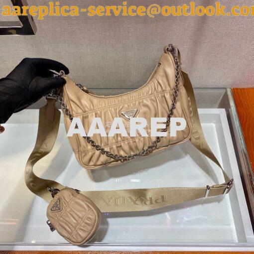 Replica Prada Re-Edition 2005 Nappa Gaufré bag 1BH204 Beige 3