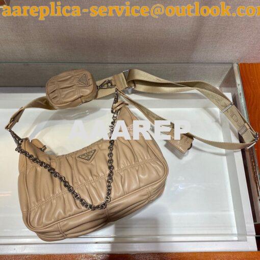 Replica Prada Re-Edition 2005 Nappa Gaufré bag 1BH204 Beige 4