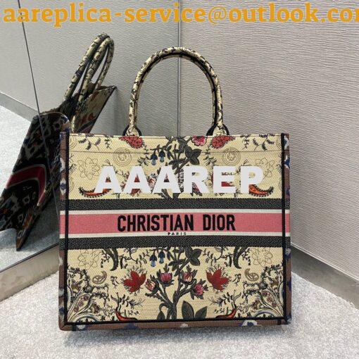 Replica Dior Book Tote bag in Multicolor Dior Flowers Embroidery