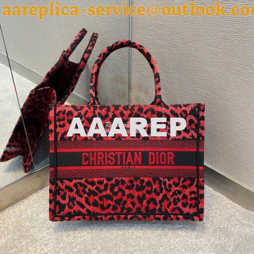 Replica Dior Book Tote bag in Raspberry Pop Mizza Embroidery 7