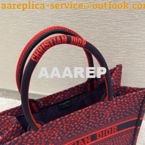 Replica Dior Book Tote bag in Navy Blue I Love Paris and Red Hearts Em 7