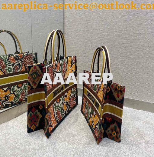 Replica Dior Book Tote bag in Yellow Multicolor Dior Paisley Embroider 2