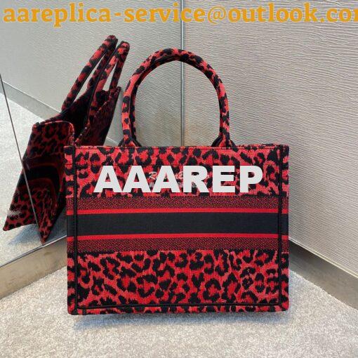 Replica Dior Book Tote bag in Raspberry Pop Mizza Embroidery 12