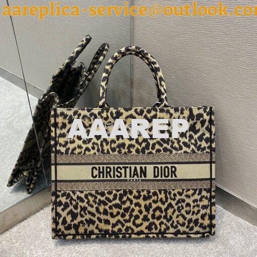 Replica Dior Book Tote bag in Beige Multicolor Mizza Embroidery