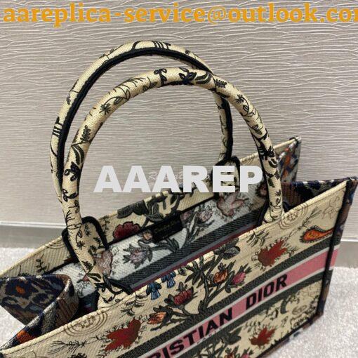 Replica Dior Book Tote bag in Multicolor Dior Flowers Embroidery 8