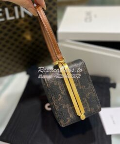 Replica Celine Triomphe Minaudiere In Canvas 197243 Tan 2