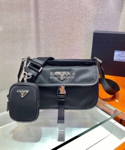 Replica Prada Re-nylon And Saffiano Leather Shoulder Bag 2VH133