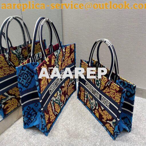 Replica Dior Book Tote bag in Blue Multicolor Dior Paisley Embroidery 2