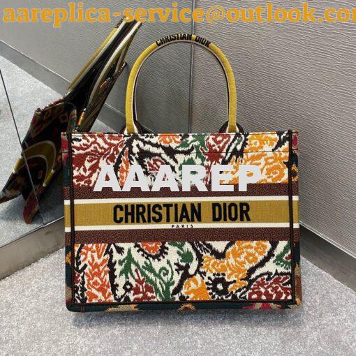 Replica Dior Book Tote bag in Yellow Multicolor Dior Paisley Embroider 11