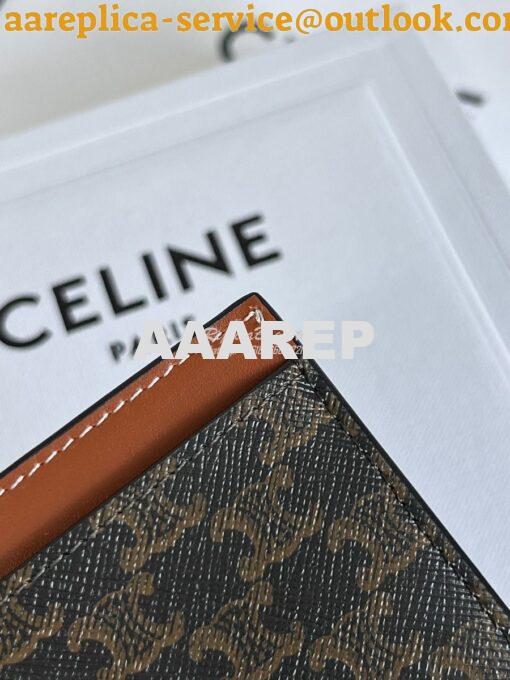 Replica CELINE CARD HOLDER IN TRIOMPHE CANVAS WITH CELINE PRINT TAN 7