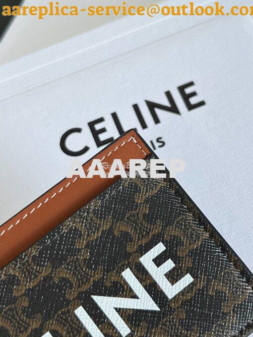 Replica CELINE CARD HOLDER IN TRIOMPHE CANVAS WITH CELINE PRINT TAN 8