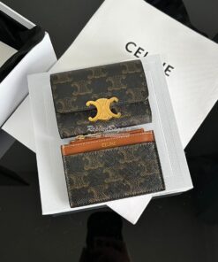 Replica CELINE COMPACT WALLET WITH COIN TRIOMPHE IN TRIOMPHE CANVAS TA