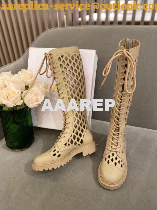 Replica Dior D-Trap Boots Beige Matte Calfskin KCI655 3