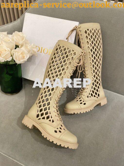 Replica Dior D-Trap Boots Beige Matte Calfskin KCI655 4