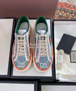 Replica Men Women's Gucci Tennis 1977 Sneaker 606110 Light Blue 2