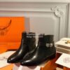 Replica Hermes Dauphine 70 Loafer High Heel in Goatskin H212091Z Black 10