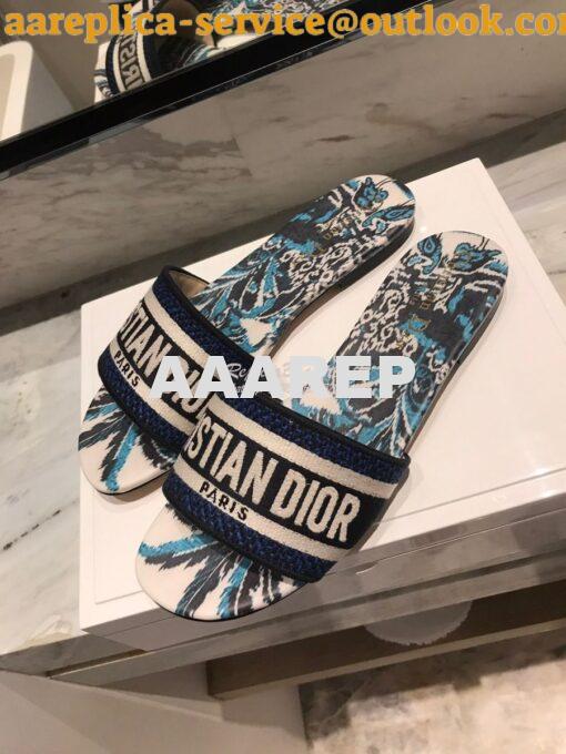 Replica Dior DWAY Mule Toile De Jouy Embroidery KCQ166 Palms 2