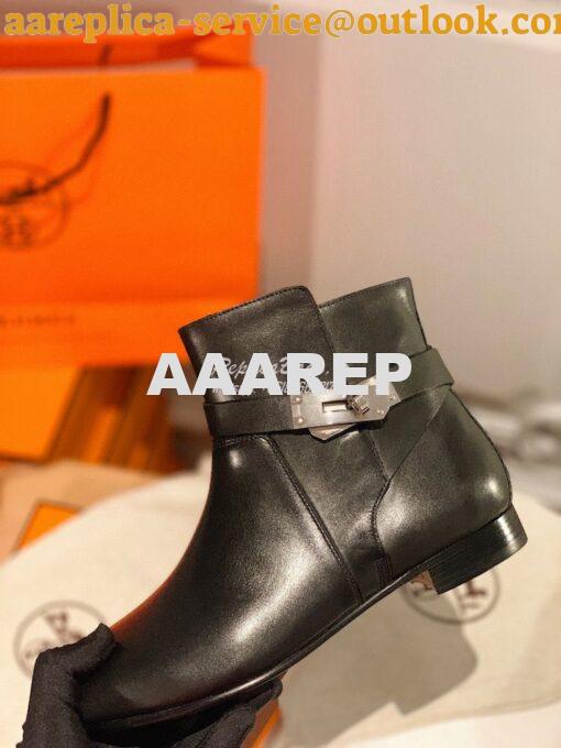 Replica Hermes Neo Ankle Boot in Heritage Calfskin H202255Z Black 4