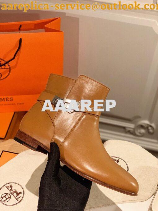 Replica Hermes Neo Ankle Boot in Heritage Calfskin H202255Z Brown 5