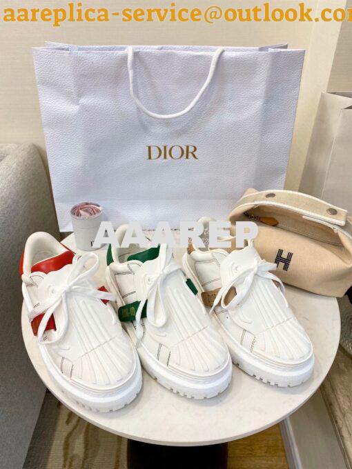 Replica DiorID Sneaker White Rubber and Calfskin KCK278 with Nude